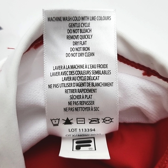 NWT Fila Girls Swim Sun Shirt Swimsuit 50+ UV Protection Red White Size 7 - Picture 7 of 7